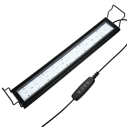 48-68 cm akvariearmatur - 11W LED, hvit/blå/rød/grønn/lilla, justerbar lengde, IP66
