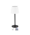 Oppladbar RGBW LED bordlampe med solcelle - Hvit, fjernkontroll