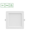 18W Dure 3 kvadratisk LED taklampe - CCT, IP54, 17x17 cm, hvit kant, 110 grader