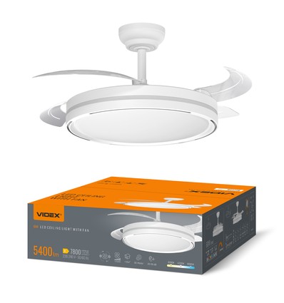 Taklampe m. skjult vifte - RA90, CCT, 60W, hvit