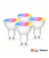 4x GU10 5W Smart Home LED-pære - Bluetooth, RGB+CCT, Tuya/Smart Life