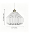 E27 pendel keramikk - Hvit, 2m ledning, Ø27x23cm, IP20, uten lyskilde