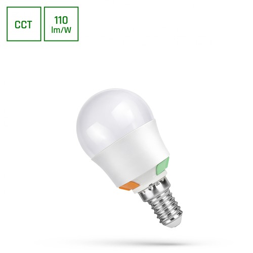 E14 2W/4W/6W CCT LED kronepære - G45, 3-trinns CCT, Spectrum LED chip