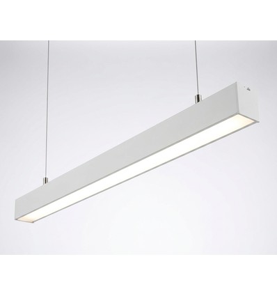 120cm 38/32/24W lysskinne - CCT, Hvit, taklampe til kontor, inkl. wireoppheng