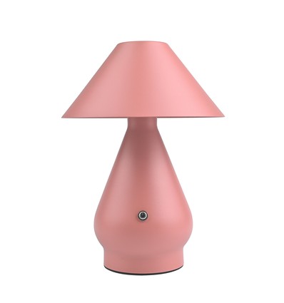 Oppladbar LED bordlampe - Rosa, Ø16cm, 21,5cm høy, touch dimbar, 3-i-1, IP20 innendørs