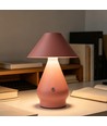 Oppladbar LED bordlampe - Rosa, Ø16cm, 21,5cm høy, touch dimbar, 3-i-1, IP20 innendørs