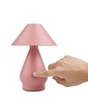 Oppladbar LED bordlampe - Rosa, Ø16cm, 21,5cm høy, touch dimbar, 3-i-1, IP20 innendørs