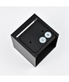 3W CUBIC PRO vegglampe - IP65, sort, viderekobling, justerbar, firkantet, utendørs, inkl. lyskilde