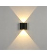 2W vegglampe - IP65, sort, opp/ned, utendørs, inkl. lyskilde