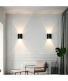 2W vegglampe - IP65, sort, opp/ned, utendørs, inkl. lyskilde
