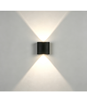 2W vegglampe - IP65, sort, opp/ned, utendørs, inkl. lyskilde