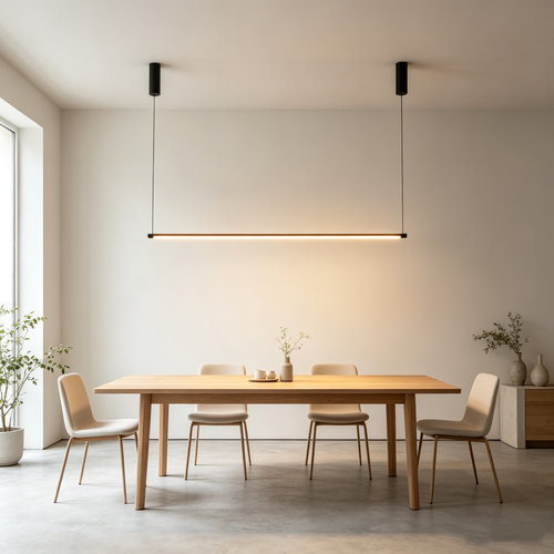 126cm dimbar spisestuelampe - Svart, 18W LED, inkl. wireoppheng
