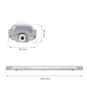150cm Limea T8 LED-armatur, gjennomgangskoblet - Til 2x 150cm LED-rør, IP65 vanntett