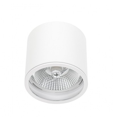 Taklampe til AR111 GU10 - Hvit, IP65 utendørs, Ø12cm, 11,5cm høy, aluminium, uten lyskilde