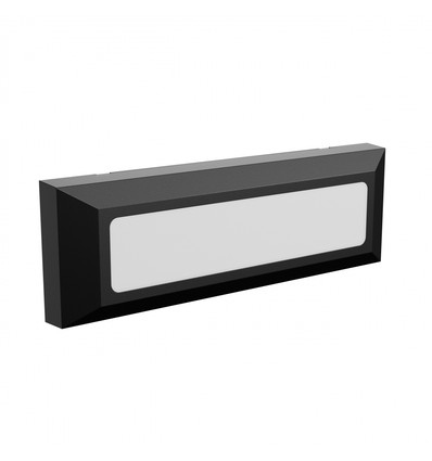 6W LED trappelys, CCT - 3 lysfarger, IP54, sort, utendørs vegglampe