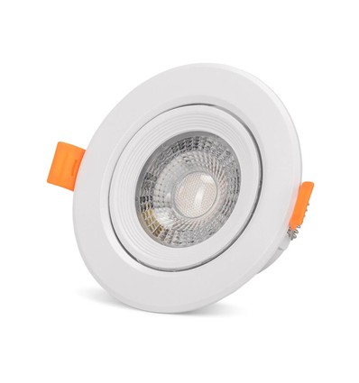 7W Ø10cm LED innfellingsspot - Hull: Ø8 cm, Mål: Ø10 cm, Innebygd driver