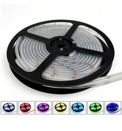 5m 13W/m RGB Dotless COB-LED strip - 24V DC, IP67, 576 LED pr. meter
