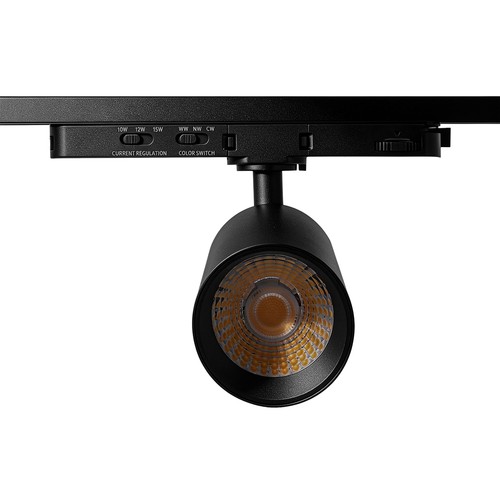 10-14W 3-faset CCT Triac skinnespot - RA93, justerbar CCT & Watt, sort