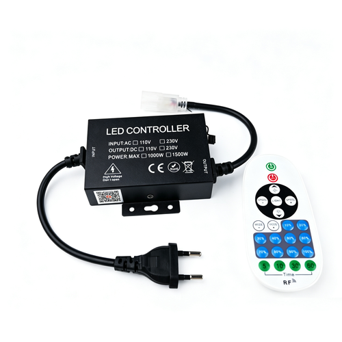 230V utendørs Zigbee-dimmer - Inkl. endestykke, til 230V Slim COB, vanntett, minnefunksjon, Hue-kompatibel, maks 50m