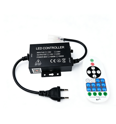 230V utendørs Zigbee-dimmer - Inkl. endestykke, til 230V Slim COB, vanntett, minnefunksjon, Hue-kompatibel, maks 50m
