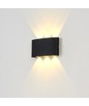 6 stk. 6W CURVE vegglampe - IP65, sort, opp/ned, utendørs, inkl. lyskilde