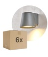 6 stk. Avero GU10 Vegglampe Grå - IP65, uten lyskilde
