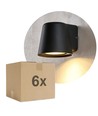 6 stk. Avero GU10 Vegglampe Sort - IP65, uten lyskilde