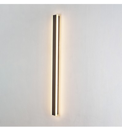 100cm avlang vegglampe - Svart, firkantet, inne / ute, IP65, inkl. lyskilde