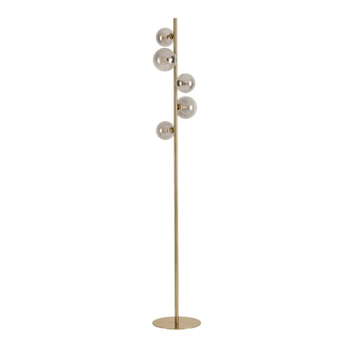 Oliva 5xG9 gulvlampe bronse/røykfarget - 160cm, røykfarget glass, uten lyskilde