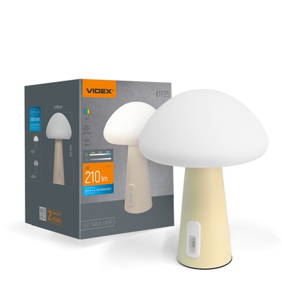 Oppladbar Mushroom LED bordlampe - RGB + 3000K, kaldhvit, bærbar