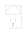 Oppladbar Mushroom LED bordlampe - RGB + 3000K, kaldhvit, bærbar