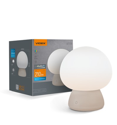 Oppladbar Mushroom LED bordlampe - RGB + 3000K kaldhvit, bærbar