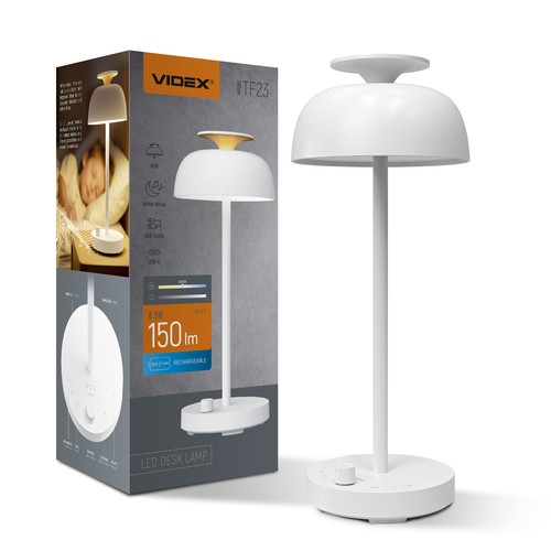 Oppladbar LED skrivebordslampe med white noise - RGB+W, nøytral hvit, bærbar