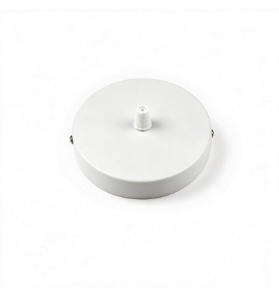 Baldakin i hvit - Ø12cm, høyde 2,5cm, 1 hull, takrosett