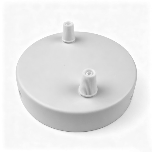 Baldakin i hvit - Ø12cm, høyde 2,5cm, 2 hull, takrosett