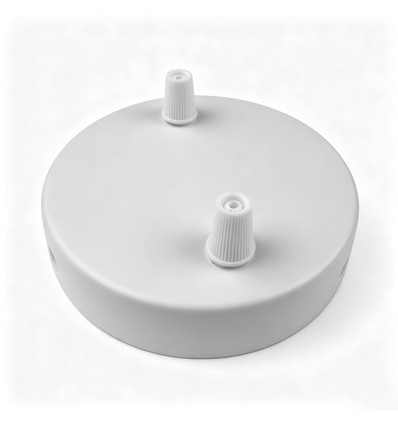 Baldakin i hvit - Ø12cm, høyde 2,5cm, 2 hull, takrosett
