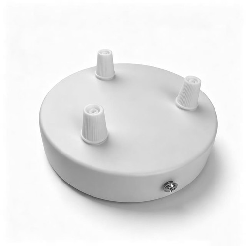 Baldakin i hvit - Ø12cm, høyde 2,5cm, 3 hull, takrosett