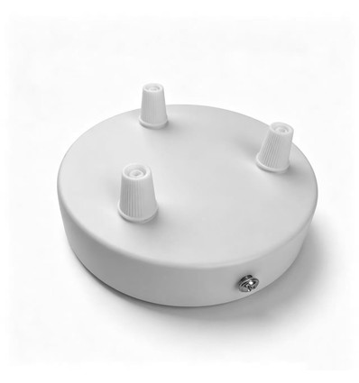 Baldakin i hvit - Ø12cm, høyde 2,5cm, 3 hull, takrosett