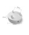 Baldakin i hvit - Ø12cm, høyde 2,5cm, 3 hull, takrosett