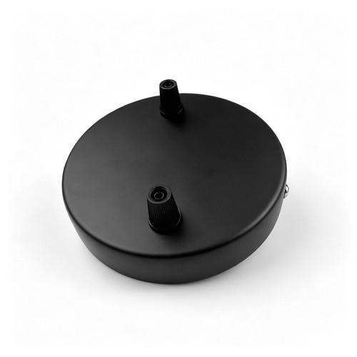 Baldakin i sort - Ø12cm, høyde 2,5cm, 2 hull, takrosett