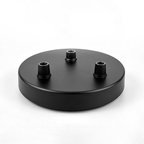 Baldakin i sort - Ø12cm, høyde 2,5cm, 3 hull, takrosett