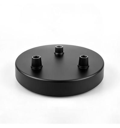Baldakin i sort - Ø12cm, høyde 2,5cm, 3 hull, takrosett