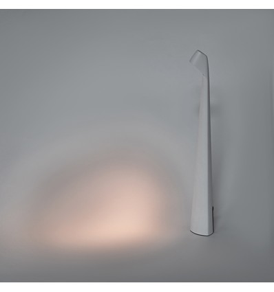 Oppladbar LED bordlampe inne/ute - Hvit, 40cm høy, 3-trinns dimbar, IP44 utendørs