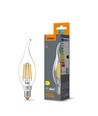 E14 6W LED kronepære filament - C37, nøytral hvit