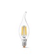 E14 6W LED kronepære filament - C37, nøytral hvit