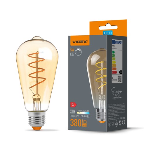 E27 5W ST64 filament LED-pære - Ekstra ekstra varmhvit, dimbar