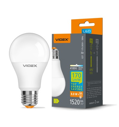 E27 8,8W LED-pære - A60, nøytral hvit