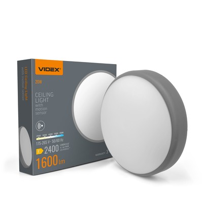 20W LED taklampe med bevegelsessensor - 5CCT, hvit kant, innebygd sensor