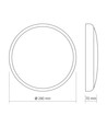 20W LED taklampe med bevegelsessensor - 5CCT, hvit kant, innebygd sensor
