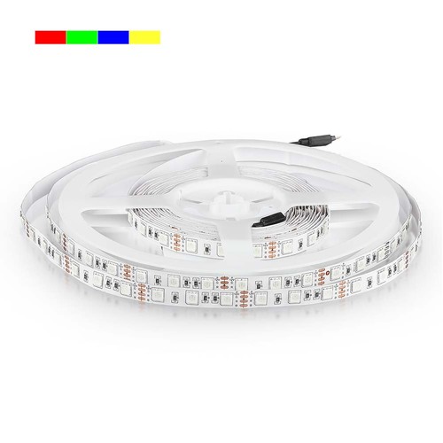 5m 11W/m rød/grønn/blå/gul LED-strip - 60 LED pr. meter, velg farge